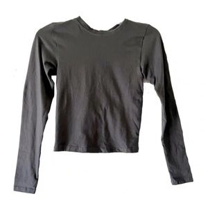 Motel Rocks | New Black Suratmi Long Sleeve Open Back Cropped Top, Small
